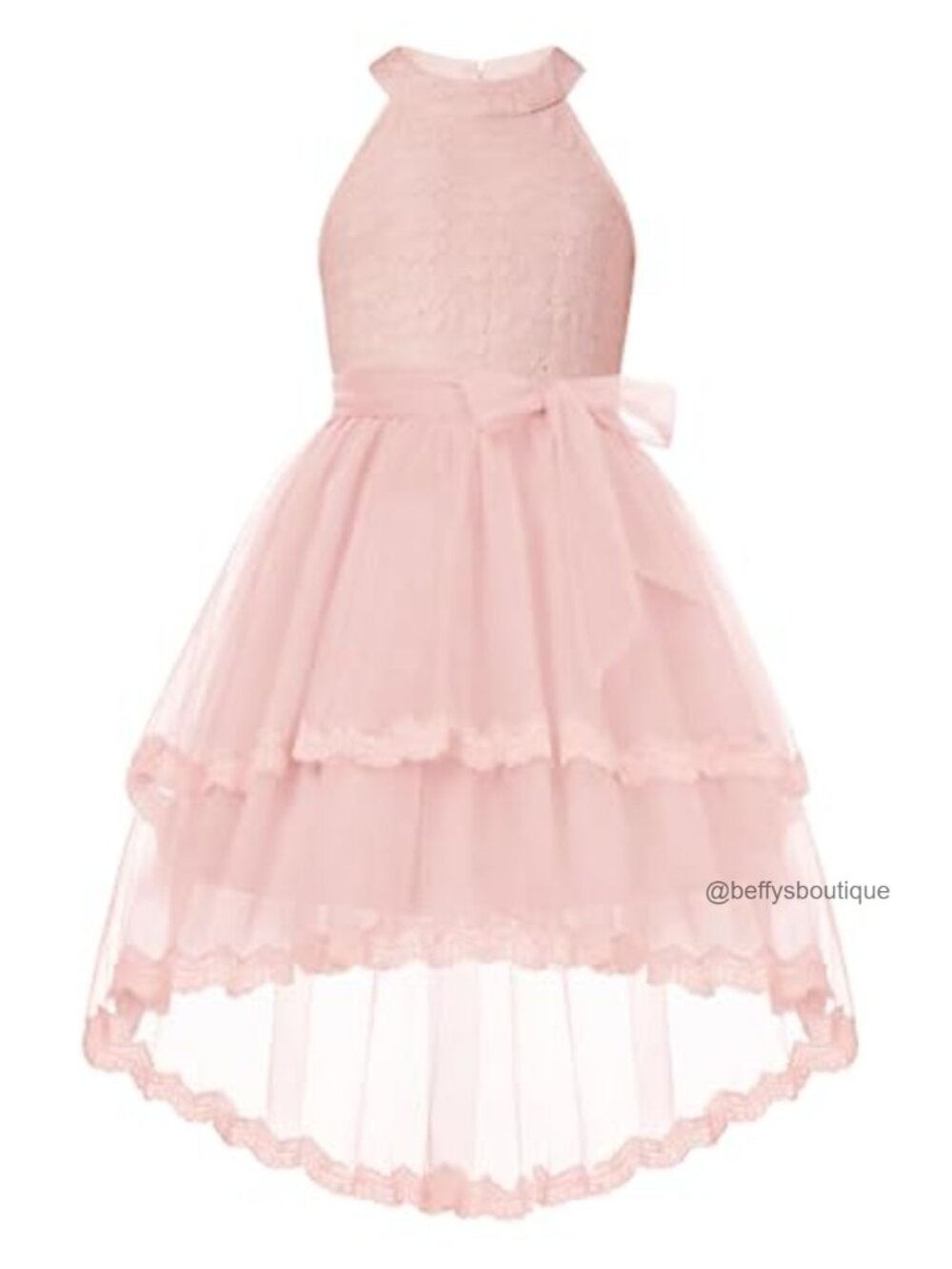 Flower Girl Dress Kids Wedding Lace Tulle Princess High Low Formal Party - Picture 1 of 6